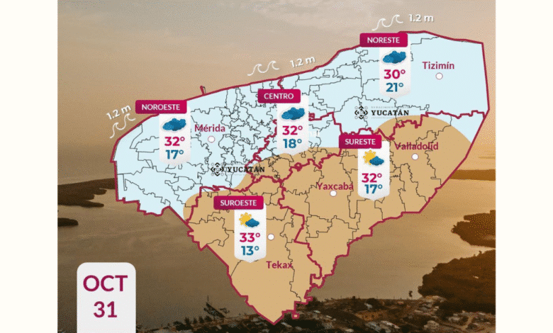 continúa ambiente fresco por influencia de masa de aire polar en yucatán