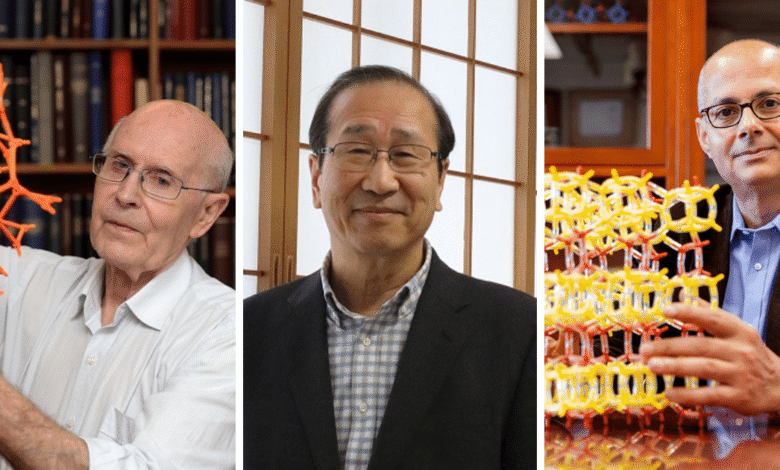 Premio Nobel de Química 2025,Susumu Kitagawa,Richard Robson,Omar Yaghi,Estructuras Metalorgánicas,MOF,Arquitectura Molecular,Captura de Carbono,Cambio Climático,Purificación de Agua,Materiales Inteligentes,Nanotecnología.