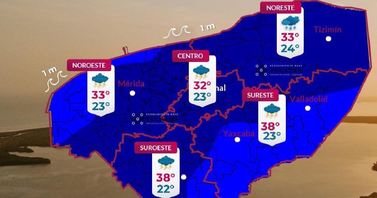 Clima Yucatán: se esperan chubascos dispersos antes del medio día