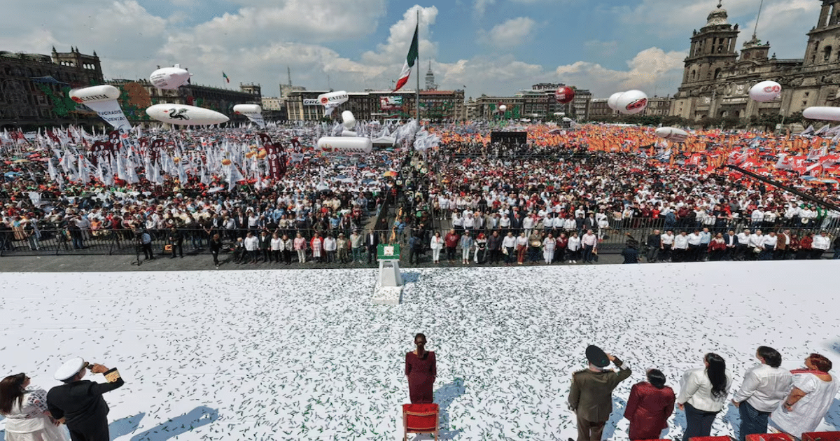 Más de 400 mil personas asistieron al informe de Claudia Sheinbaum en el Zócalo de la CDMX