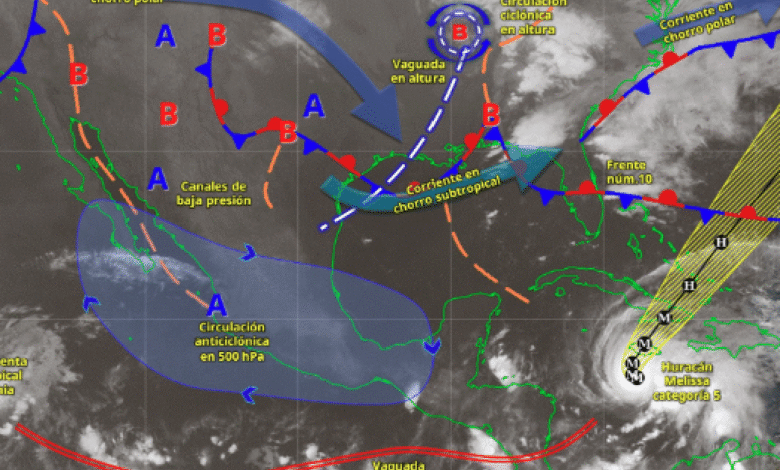 Canales de baja presión sobre el interior del país y la península de Yucatán, en combinación con el ingreso de humedad del océano Pacífico, golfo de México y mar Caribe, e inestabilidad atmosférica, originarán lluvias y chubascos dispersos