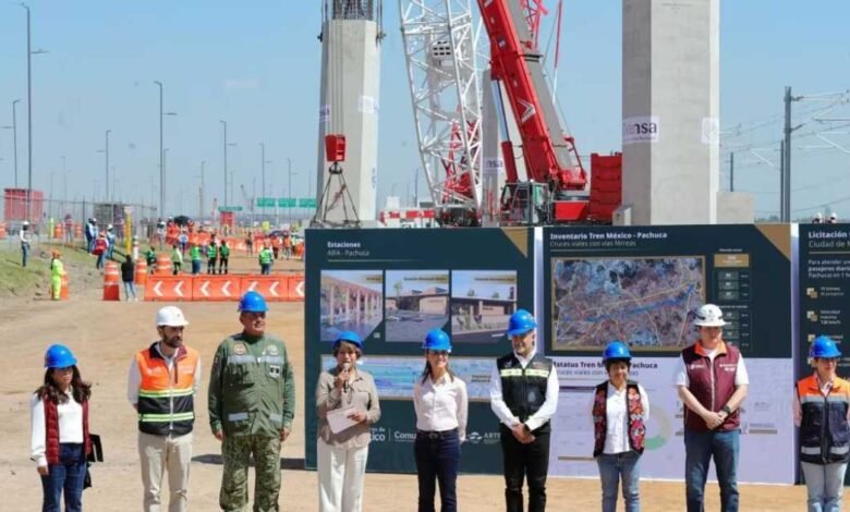 Sheinbaum supervisa avance del Tren México–Pachuca en Edomex