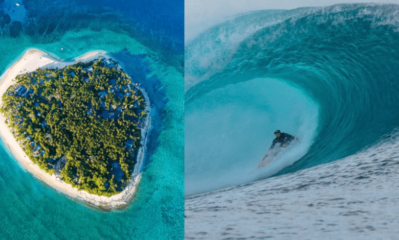 Tavarua, la isla de Fiyi con forma de corazón (Foto por redes sociales y Surfer Rule)