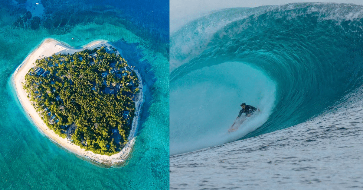 Tavarua, la isla de Fiyi con forma de corazón (Foto por redes sociales y Surfer Rule)