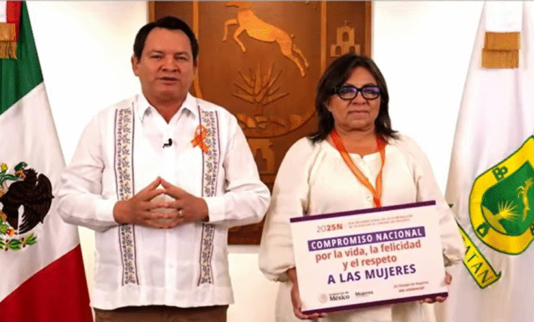 25n joaquín díaz mena se conecta a “la mañanera del pueblo” para firmar un compromiso por las mujeres