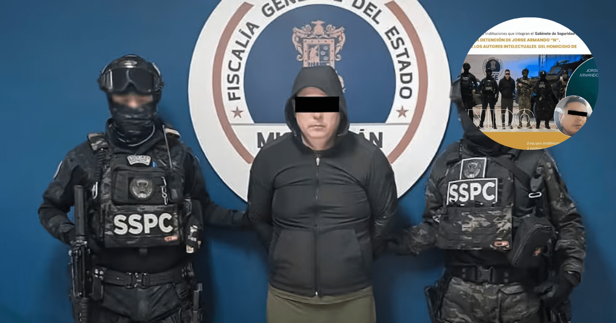 Cae el presunto cerebro tras el crimen de Uruapan Detienen a Jorge Armando 'N' por el asesinato del alcalde Carlos Manzo (Foto Gobierno de México)