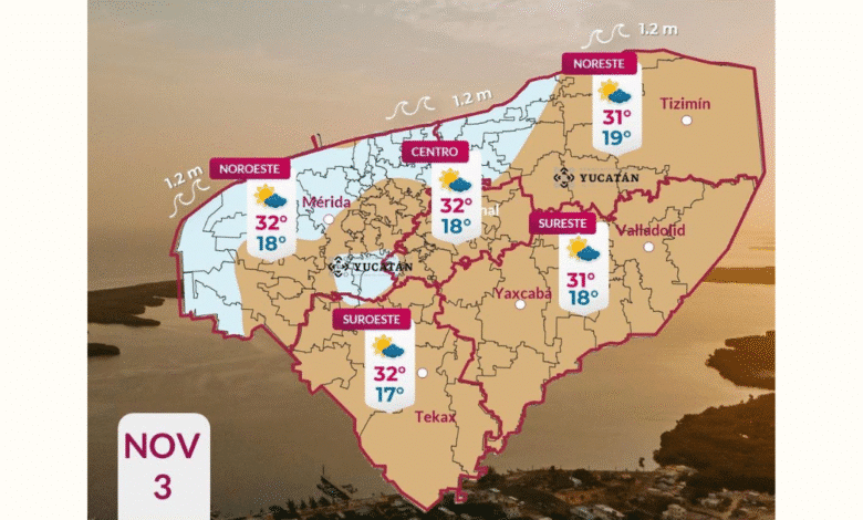 clima en yucatán se espera día caluroso