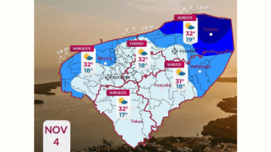 clima en yucatán se espera lluvia dispersa en el día