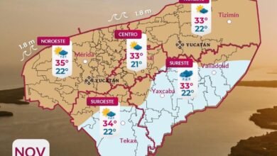 clima en yucatán se espera lluvia ligera dispersa en algunos municipios