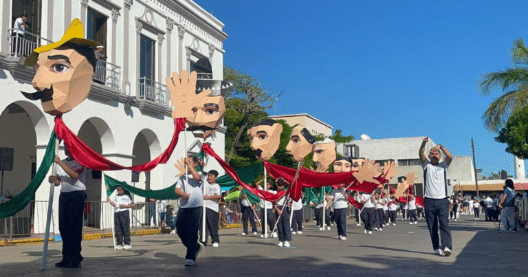 encabeza erick rihani desfile cívico deportivo del 115 aniversario de la revolución mexicana
