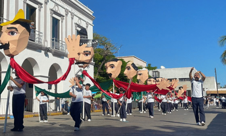 encabeza erick rihani desfile cívico deportivo del 115 aniversario de la revolución mexicana
