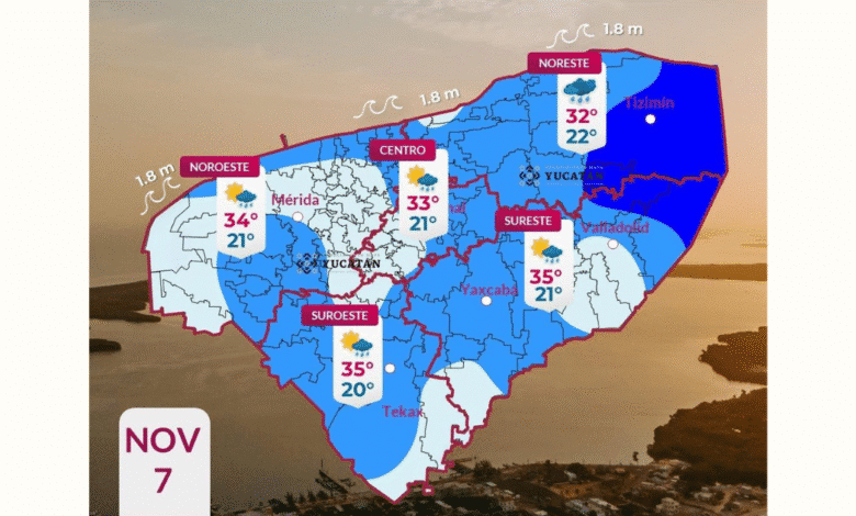 lluvias dispersas y actividad eléctrica se prevén este viernes en yucatán