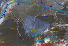 Lluvias intensas en Quintana Roo y fuertes rachas de viento en el Istmo de Tehuantepec