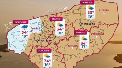 Lluvia ligera y ambiente caluroso se prevén este domingo en Yucatán