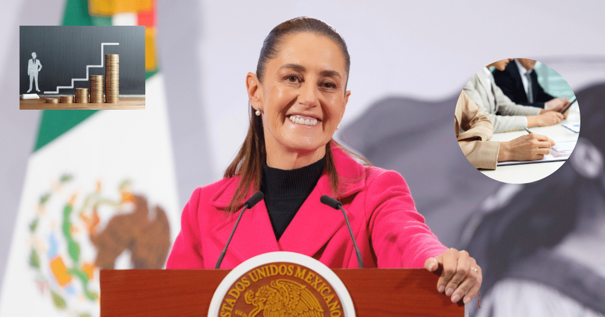 Presidenta Sheinbaum Anunciará Aumento al Salario Mínimo 2026 este 1 de Diciembre (Foto Redes Sociales y Canva)