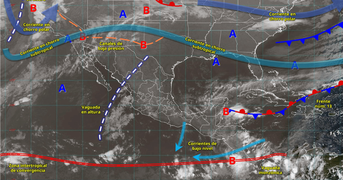 Prevén lluvias torrenciales en el sur de Quintana Roo y vientos intensos en el Golfo de Tehuantepec