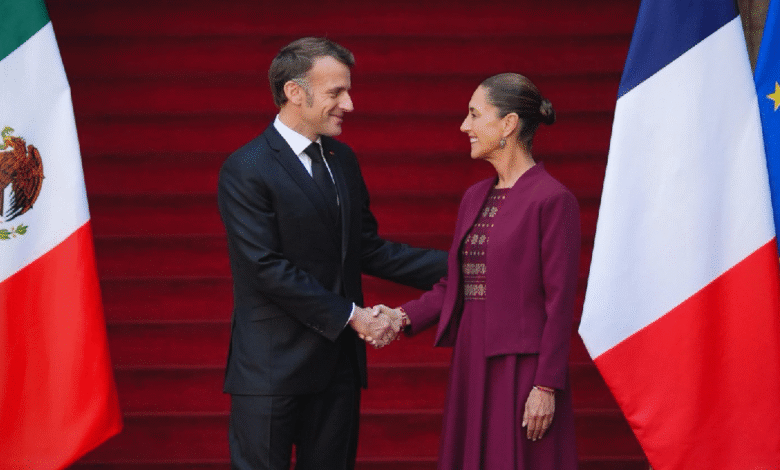 La Presidenta de México, Claudia Sheinbaum Pardo, recibió en Palacio Nacional a su homólogo de la República Francesa, Emmanuel Macron.