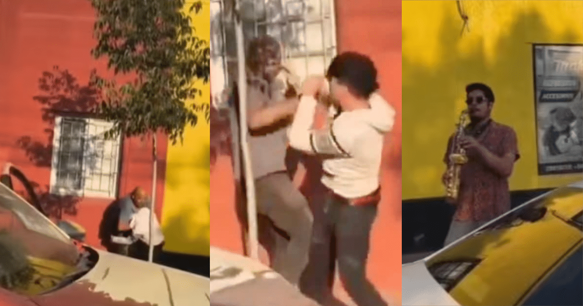 Saxofonista chileno se vuelve viral por musicalizar una pelea callejera (1)