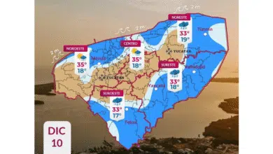 clima en yucatán día nublado con presencia de lluvia ligera