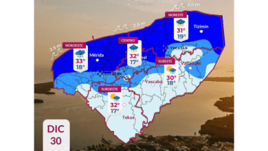 clima en yucatán hoy pasará el frente frío no.25