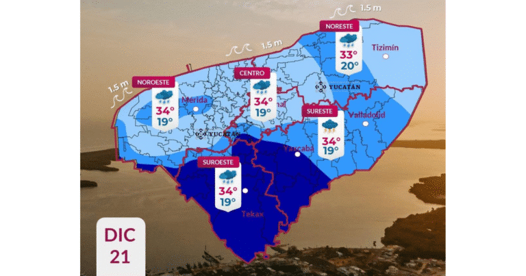 clima en yucatán se espera lluvia en gran parte del estado
