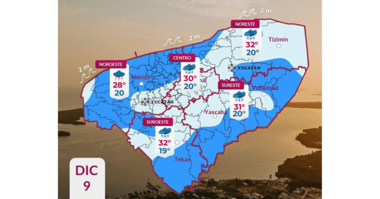 clima en yucatán se espera lluvia en gran parte del estado
