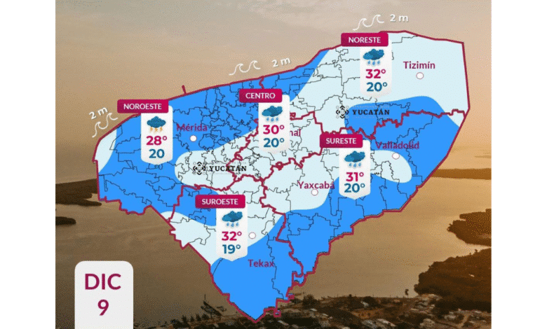 clima en yucatán se espera lluvia en gran parte del estado