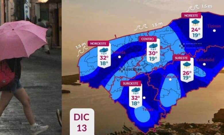 clima en yucatán se espera lluvia moderada y fuerte