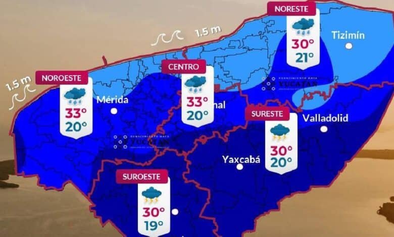Lluvias marcarán el clima en Yucatán este 24 de diciembre