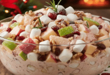 Ensalada de manzana navideña baja en azúcar y grasa receta fácil y ligera para esta temporada