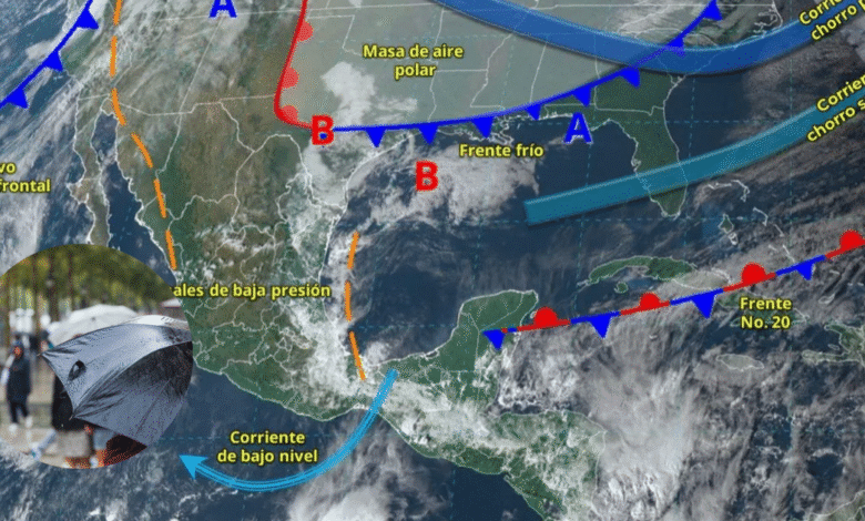 Frente Frío 21 Azota al País Alertan por Lluvias Torrenciales y Heladas en Diversos Estados (Fotos SMN y Canva)