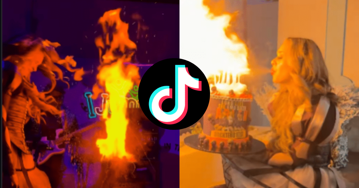Influencer termina con quemaduras de segundo grado en su cumpleaños por imitar un reto de TikTok (Fotos Capturas Instagram @lapatrona.podcast)