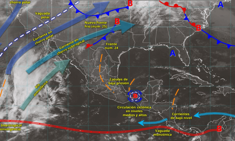 Lluvias fuertes activan alertas en Chiapas y Quintana Roo por ingreso de nuevo frente frío