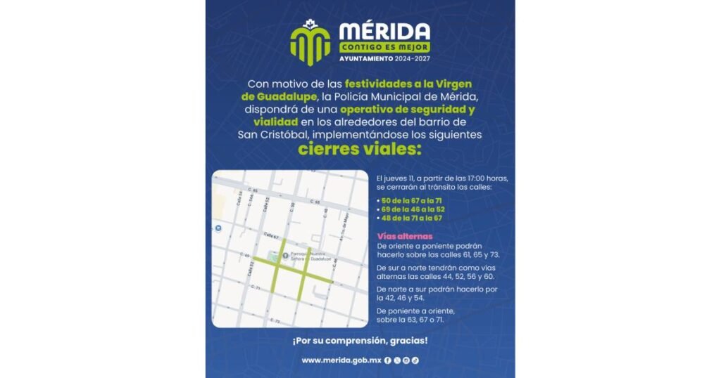 por festividades de la virgen de guadalupe el ayuntamiento de mérida implementará operativo (1)