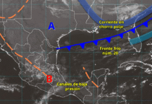 Para hoy, el frente frío núm. 20 se extenderá sobre el noreste de México, ocasionará fuertes rachas de viento en Coahuila, Nuevo León y Tamaulipas.