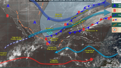 Este día, el frente frío núm. 19 se desplazará sobre el litoral del golfo de México y ocasionará lluvias puntuales intensas en zonas de Puebla (regiones Sierra Norte y Sierra Nororiental), Veracruz (regiones Huasteca Baja, Totonaca, Nautla y Olmeca), Oaxaca (norte y este), Chiapas (norte y este) y Tabasco (oeste, sur y este); lluvias fuertes a muy fuertes en el oriente y sureste del país, incluida en la península de Yucatán; y chubascos en el noreste y centro del territorio nacional.