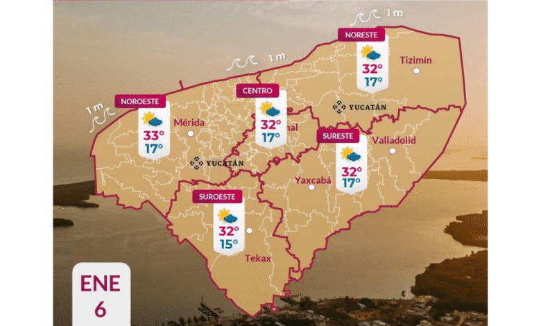 clima en yucatán cielo nublado y ambiente templado