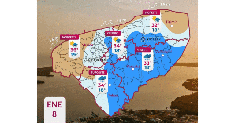 clima en yucatán se espera lluvia y ambiente cálido durante el día