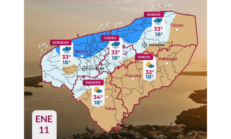 clima en yucatán se espera sentir los efectos del frente frío no. 27