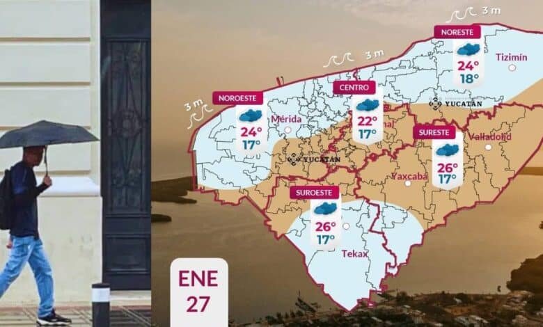 clima en yucatán se mantendrá ambiente fresco y llovizna ocasional