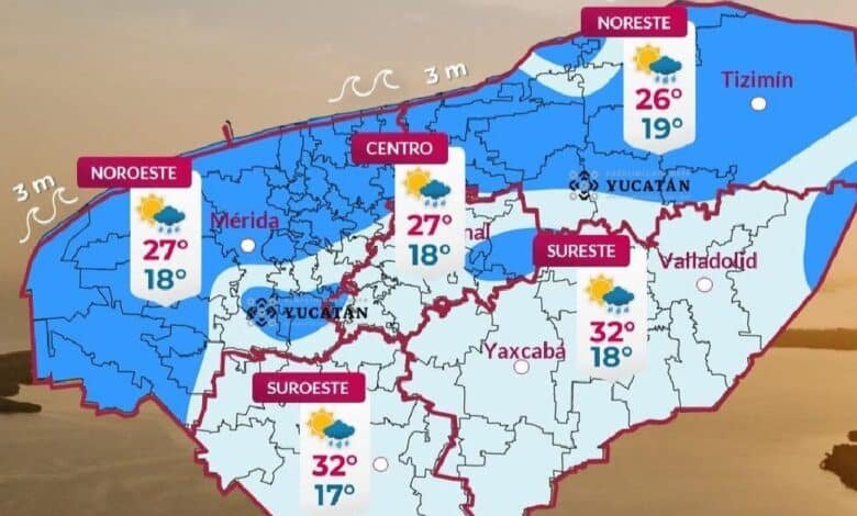 Clima en Yucatán: se espera el ingreso del Frente Frío No.28
