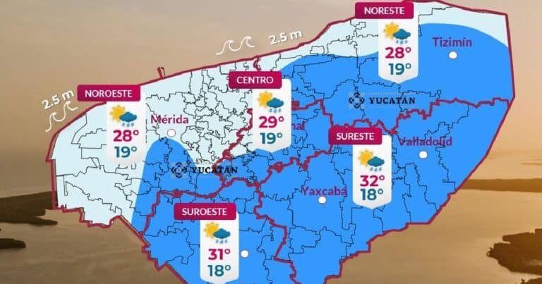 Clima en Yucatán: alta probabilidad de lluvia en la región