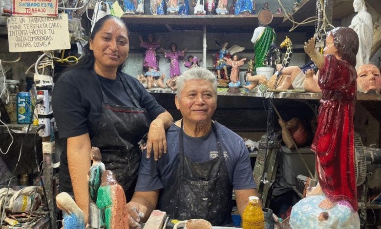 la familia cervera conserva el arte de restaurar imágenes religiosas en mérida