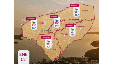 masa de aire ártico mantiene tiempo estable en yucatán