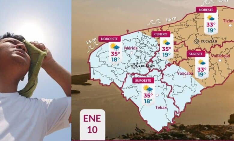 Prevén ambiente caluroso y lluvias ligeras aisladas en Yucatán este sábado