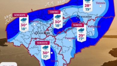La cercanía del Frente Frío No. 29 mantendrá condiciones inestables en Yucatán este domingo 18 de enero, con la probabilidad de lluvias ligeras a moderadas dispersas durante la mañana en diversas regiones del estado.