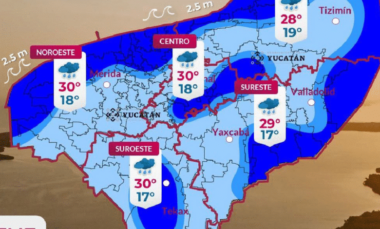 La cercanía del Frente Frío No. 29 mantendrá condiciones inestables en Yucatán este domingo 18 de enero, con la probabilidad de lluvias ligeras a moderadas dispersas durante la mañana en diversas regiones del estado.
