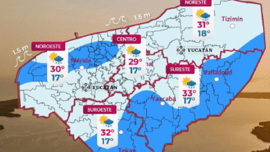 Para este jueves 22 de enero se prevé un incremento en la probabilidad de lluvias en Yucatán, debido al ingreso de humedad proveniente del Mar Caribe y al establecimiento de una vaguada sobre la región.