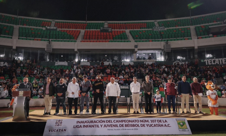 Inaugura Joaquín Díaz Mena el Campeonato 107 de la Liga Infantil y Juvenil de Béisbol Yucatán. El Gobernador reafirma el impulso al deporte como herramienta de bienestar, formación integral y fortalecimiento del tejido social