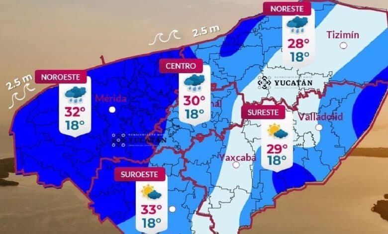 Clima en Yucatán: se espera lluvia en la región
